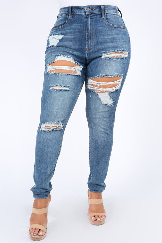 Curvy Distressed Jeans