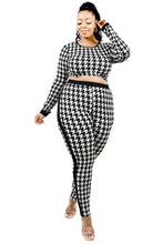 Load image into Gallery viewer, Houndstooth Fitted Pant Set
