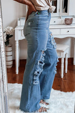 Load image into Gallery viewer, Distressed Flare Leg Jeans
