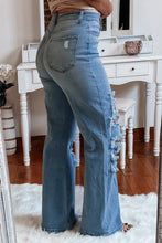 Load image into Gallery viewer, Distressed Flare Leg Jeans
